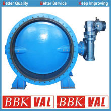Double Flange Butterfly Valve ISO5752 S13 Vulcanized Seat Gear Operated
